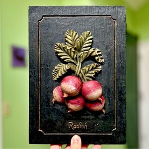 VTG Textured 3D Rustic Radish Kitchen Farmhouse Cottagecore Wall Home Art